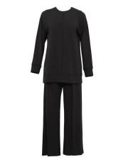 siyah modal nervür dikişli takım