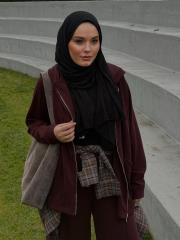 bordo modal fermuarlı takım 3