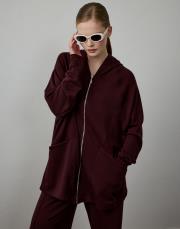 bordo modal fermuarlı takım 5