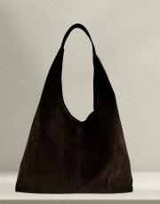 kahverengi süet deri çanta