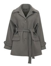 yeşil yün karışımlı kısa kaban