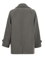 yeşil yün karışımlı kısa kaban 3