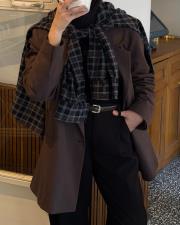 kahverengi koton blazer ceket