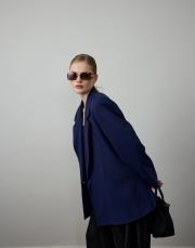 lacivert koton blazer ceket 4