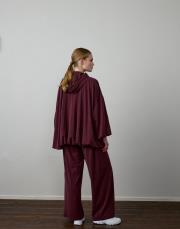 bordo örme şal detaylı takım 3