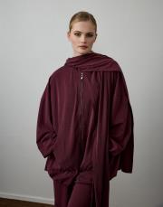 bordo örme şal detaylı takım 4