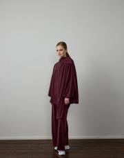 bordo örme şal detaylı takım 5