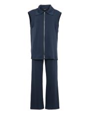 lacivert modal yelekli takım