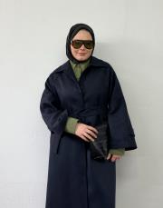 lacivert yün karışımlı kaban 4