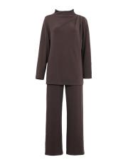 kahverengi modal omuz detaylı takım 5