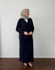 lacivert triko kimono etekli takım 2