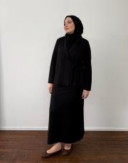 siyah triko kimono etekli takım