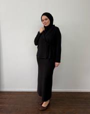 siyah triko kimono etekli takım 2