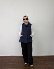 lacivert kapitone yelek