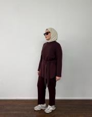 bordo modal kuşak detaylı takım 2