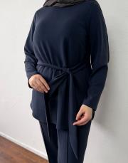 lacivert modal kuşak detaylı takım 7