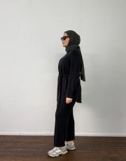 siyah modal kuşak detaylı takım 2