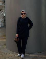 lacivert modal aller omuz detaylı takım 2