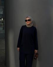 lacivert modal aller omuz detaylı takım 4