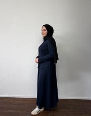 lacivert modal kloş etekli takım
