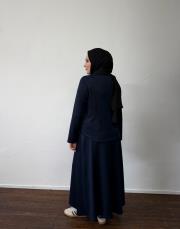 lacivert modal kloş etekli takım 3