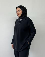 siyah modal yaka detaylı takım