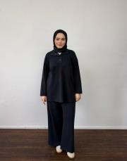 siyah modal yaka detaylı takım 3