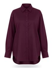 bordo poplin basic gömlek