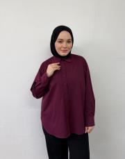 bordo poplin basic gömlek 5