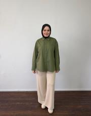 haki poplin basic gömlek 2