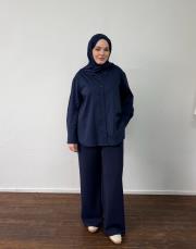 lacivert poplin basic gömlek 2