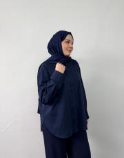 lacivert poplin basic gömlek 4