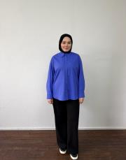 mor poplin basic gömlek 2