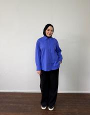 mor poplin basic gömlek 3
