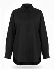 siyah poplin basic gömlek