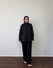 siyah poplin basic gömlek 2