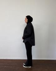 siyah poplin basic gömlek 4