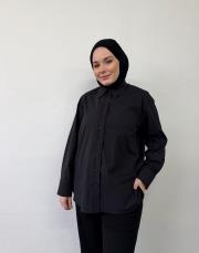 siyah poplin basic gömlek 5