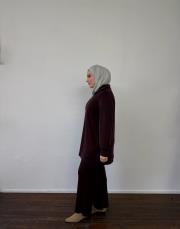 bordo modal yarım fermuarlı takım 3