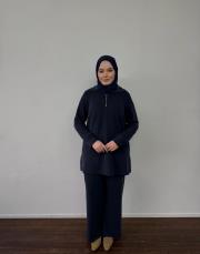 lacivert modal yarım fermuarlı takım 2