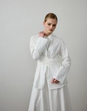 beyaz pamuklu kemer detaylı takım 4