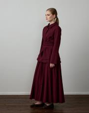 bordo pamuklu kemer detaylı takım 2