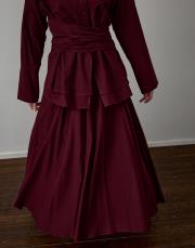 bordo pamuklu kemer detaylı takım 4