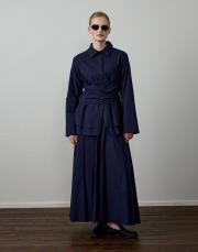 lacivert pamuklu kemer detaylı takım