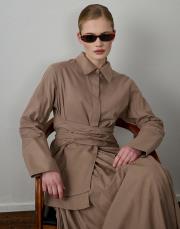 vizon pamuklu kemer detaylı takım 4