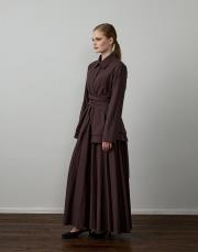 acı kahve pamuklu kemer detaylı takım 2