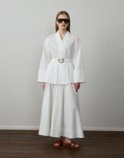 beyaz pamuklu aksesuarlı takım