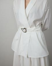 beyaz pamuklu aksesuarlı takım 4