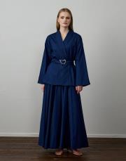 lacivert pamuklu aksesuarlı takım