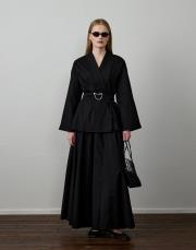 siyah pamuklu aksesuarlı takım